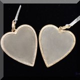 J023. 2 - Gold tone and diamond stone heart pendant 2”l - $350 